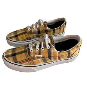 Vans Era Plaid Yellow White Sneakers Womens 7.5 / Mens 6 Low Top Casual Shoes